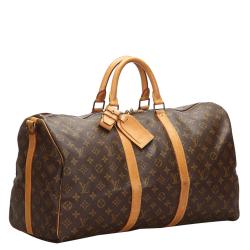 Pre Owned Louis Vuitton Monogram Canvas Keepall Bandouliere 50 Bag