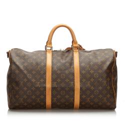 Pre Owned Louis Vuitton Monogram Canvas Keepall Bandouliere 50 Bag