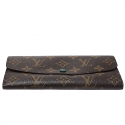 Louis Vuitton Brown/Green Monogram Canvas Emilie Wallet
