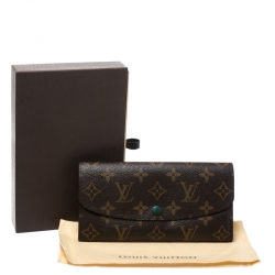 Louis Vuitton Brown/Green Monogram Canvas Emilie Wallet