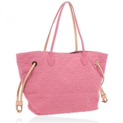 Pre Owned Louis Vuitton Monogram Stone Pink Neverfull MM