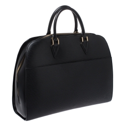 Pre Owned Louis Vuitton Black Epi Leather Sorbonne Bag 