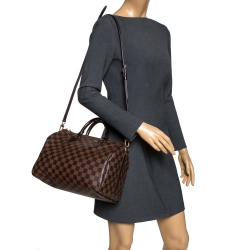 Pre Owned Louis Vuitton Damier Ebene Canvas Bandouliere Speedy 30