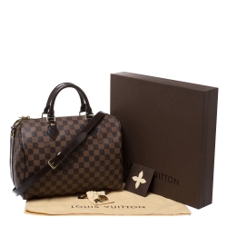 Pre Owned Louis Vuitton Damier Ebene Canvas Bandouliere Speedy 30