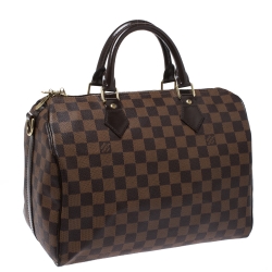 Pre Owned Louis Vuitton Damier Ebene Canvas Bandouliere Speedy 30