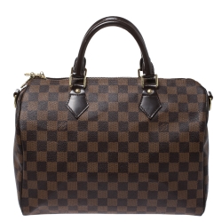 Pre Owned Louis Vuitton Damier Ebene Canvas Bandouliere Speedy 30