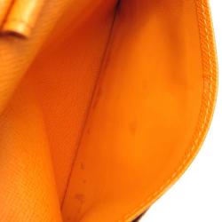 Pre Owned محفظة لوي فيتون ثلاثية الطية جلد ايبي صفراء برتقالية