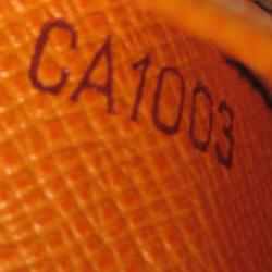 Pre Owned محفظة لوي فيتون ثلاثية الطية جلد ايبي صفراء برتقالية