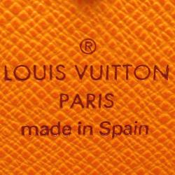 Pre Owned محفظة لوي فيتون ثلاثية الطية جلد ايبي صفراء برتقالية