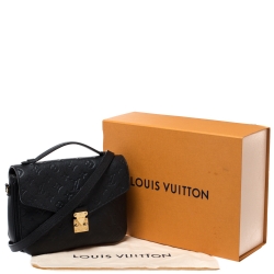Pre Owned Louis Vuitton Black Monogram Empriente Leather Pochette Metis Bag
