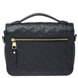 Pre Owned Louis Vuitton Black Monogram Empriente Leather Pochette Metis Bag