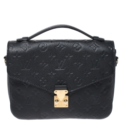 Pre Owned Louis Vuitton Black Monogram Empriente Leather Pochette Metis Bag
