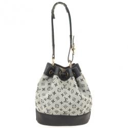 Pre Owned Louis Vuitton Blue Monogram Mini Lin Noelie Bag