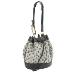 Pre Owned Louis Vuitton Blue Monogram Mini Lin Noelie Bag