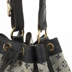 Pre Owned Louis Vuitton Blue Monogram Mini Lin Noelie Bag