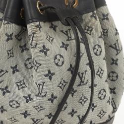 Pre Owned Louis Vuitton Blue Monogram Mini Lin Noelie Bag