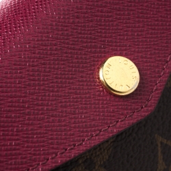 Pre Owned محفظة لوي فيتون متعددة الطيات سارة كانفاس مونوغرامية فوشيا