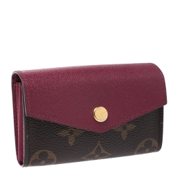 Pre Owned محفظة لوي فيتون متعددة الطيات سارة كانفاس مونوغرامية فوشيا