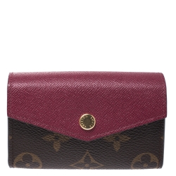 Pre Owned محفظة لوي فيتون متعددة الطيات سارة كانفاس مونوغرامية فوشيا