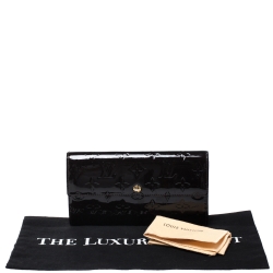 مملوكة مسبقًا Louis Vuitton Terre D'Ombre Vernis Monogram Sarah Continental Wallet
