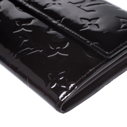 مملوكة مسبقًا Louis Vuitton Terre D'Ombre Vernis Monogram Sarah Continental Wallet