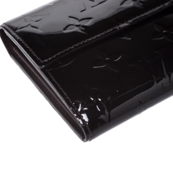 مملوكة مسبقًا Louis Vuitton Terre D'Ombre Vernis Monogram Sarah Continental Wallet