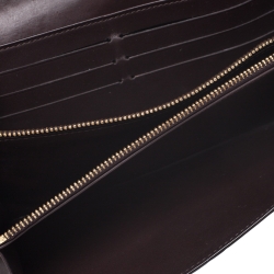 مملوكة مسبقًا Louis Vuitton Terre D'Ombre Vernis Monogram Sarah Continental Wallet