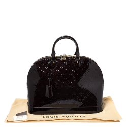 Pre Owned Louis Vuitton Amarante Monogram Vernis Alma GM Bag
