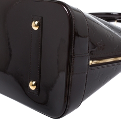 Pre Owned Louis Vuitton Amarante Monogram Vernis Alma GM Bag