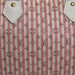 مملوكة مسبقًا حقيبة لوي فيتون ميني لين كرواسون سبيدي مونوغرامي بيضاء/ وردية 30