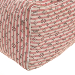 مملوكة مسبقًا حقيبة لوي فيتون ميني لين كرواسون سبيدي مونوغرامي بيضاء/ وردية 30