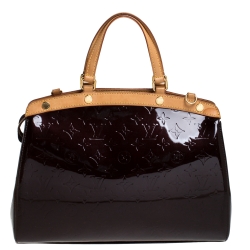 Pre Owned Louis Vuitton Amarante Monogram Vernis Brea MM Bag