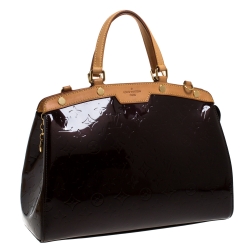 Pre Owned Louis Vuitton Amarante Monogram Vernis Brea MM Bag