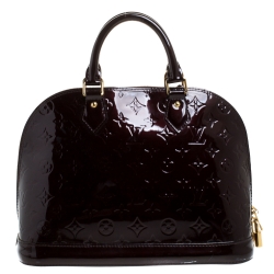 Pre Owned حقيبة لوي فيتون ألما جلد فيرنيه مونوغرامي عنابية PM