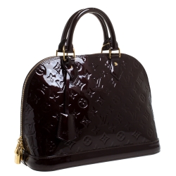 Pre Owned حقيبة لوي فيتون ألما جلد فيرنيه مونوغرامي عنابية PM