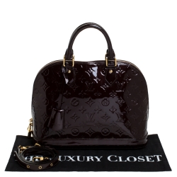 Pre Owned حقيبة لوي فيتون ألما جلد فيرنيه مونوغرامي عنابية PM