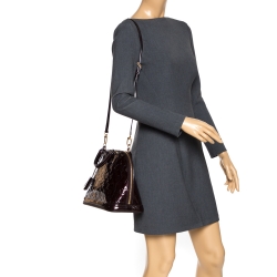 Pre Owned حقيبة لوي فيتون ألما جلد فيرنيه مونوغرامي عنابية PM