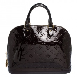 Pre Owned حقيبة لوي فيتون ألما جلد فيرنيه مونوغرامي عنابية PM