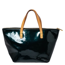 Pre Owned Louis Vuitton Bleu Nuit Monogram Vernis Bellevue PM Bag