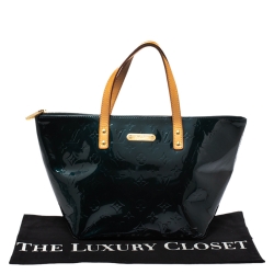 Pre Owned Louis Vuitton Bleu Nuit Monogram Vernis Bellevue PM Bag