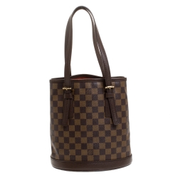 Pre Owned Louis Vuitton Damier Ebene Canvas Marais Bucket Bag 