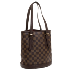 Pre Owned Louis Vuitton Damier Ebene Canvas Marais Bucket Bag 