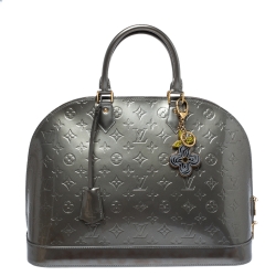 Pre Owned حقيبة يد لوي فيتون ألما جلد فرنيه مونوغرامي عنابي GM