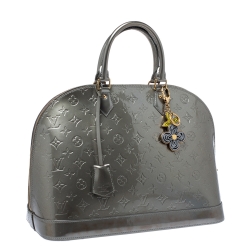 Pre Owned حقيبة يد لوي فيتون ألما جلد فرنيه مونوغرامي عنابي GM