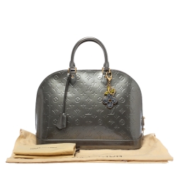 Pre Owned حقيبة يد لوي فيتون ألما جلد فرنيه مونوغرامي عنابي GM