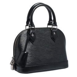 Pre Owned Louis Vuitton Anthracite Nacre Epi Leather Alma BB Bag