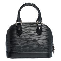 Pre Owned Louis Vuitton Anthracite Nacre Epi Leather Alma BB Bag