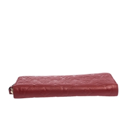 Pre Owned Louis Vuitton Scarlet Red Monogram Empreinte Leather Clemence Wallet