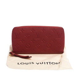 Pre Owned Louis Vuitton Scarlet Red Monogram Empreinte Leather Clemence Wallet