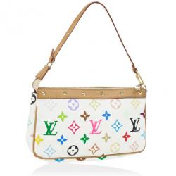مملوكة مسبقًا Louis Vuitton White Multicolore Monogram Pochette Handbag